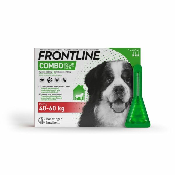 Frontline COMBO Spot on Dog XL 4.02 ml pes 40-60 kg 3 pipety porovnat ceny