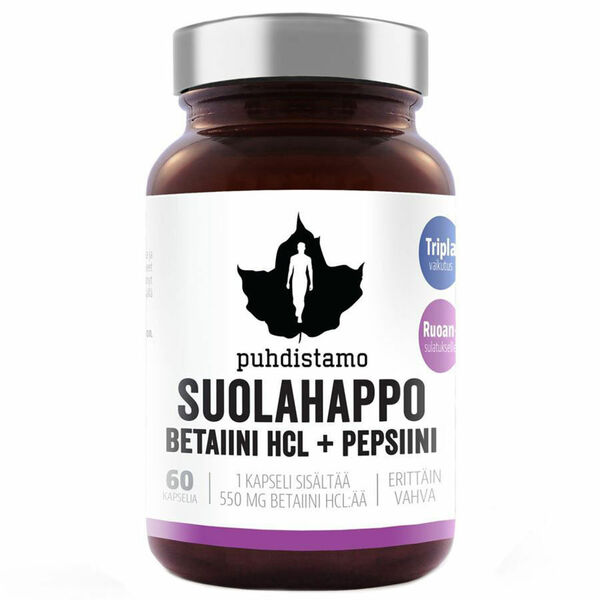 Puhdistamo Betain HCL (Suolahappo) 60 kapslí porovnat ceny