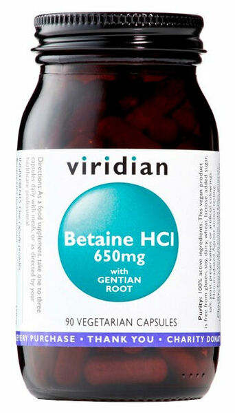 Viridian Betaine HCL 90 kapslí porovnat ceny