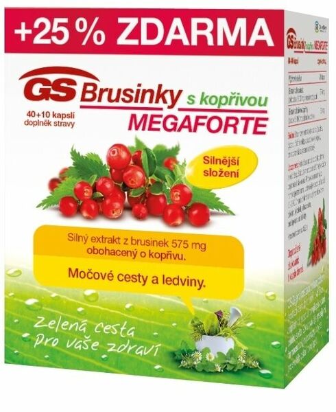 GS Brusinky Megaforte s kopřivou 40+10 kapslí porovnat ceny