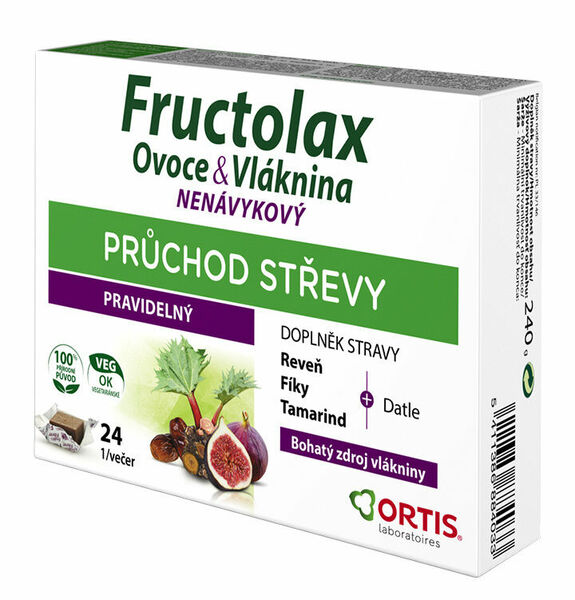 Ortis Fructolax Ovoce&Vláknina 24 žvýkacích kostek porovnat ceny