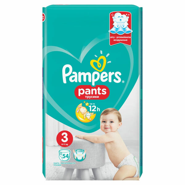 PAMPERS Pants vel.3 VPP 6-11kg Kalhotkové plenky 54 ks porovnat ceny