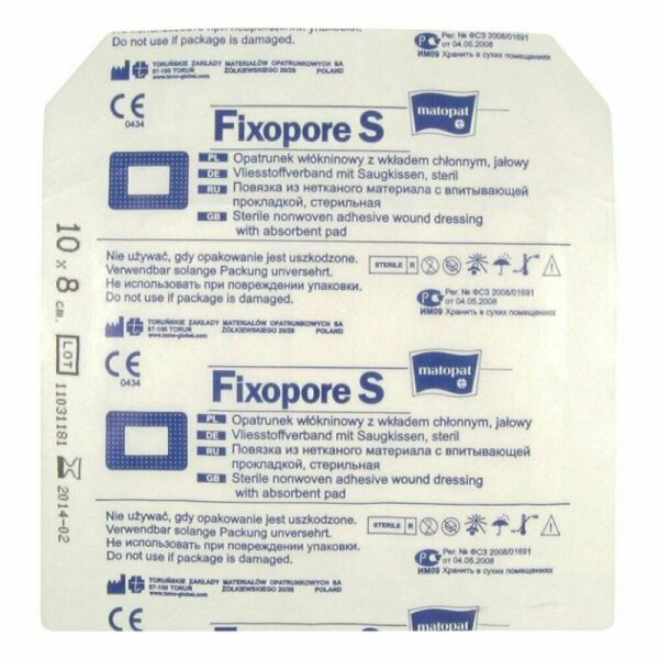 MATOPAT Fixopore S  sterilní náplast 8x10 cm 1 kus porovnat ceny