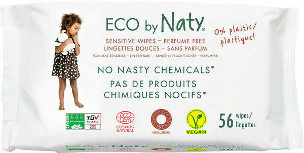 Vlhčené ubrousky Naty Nature Babycare bez vůně - pro citlivou pokožku (56 ks) porovnat ceny