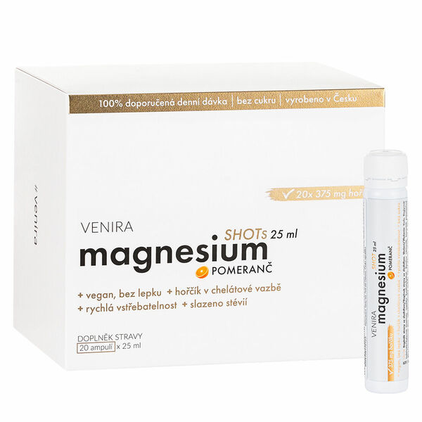 VENIRA magnesium shots, 20x25ml, příchuť pomeranč porovnat ceny