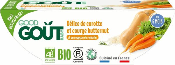 Good Gout BIO Pyré z máslové dýně a mrkve 2x190g porovnat ceny