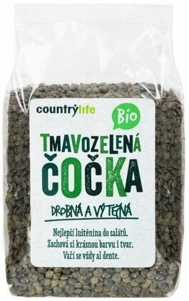 Country Life Čočka tmavozelená BIO 500g porovnat ceny