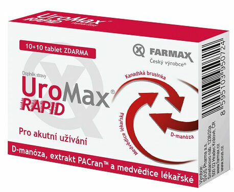Farmax  UroMax Rapid 10+10 tablet ZDARMA porovnat ceny