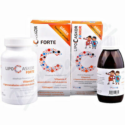 LIPO C ASKOR Junior Vitamín C 110ml+FORTE 120 kapslí porovnat ceny
