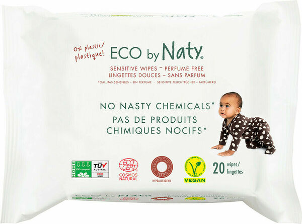 Vlhčené ubrousky Naty Nature Babycare bez vůně - pro citlivou pokožku (20 ks) porovnat ceny