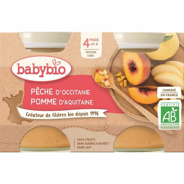 BABYBIO Broskev a jablko 2x130 g porovnat ceny