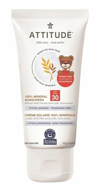 ATTITUDE Dětský 100% minerální opalovací krém SPF30 pro citlivou a atopickou pokožku bez vůně 75g porovnat ceny