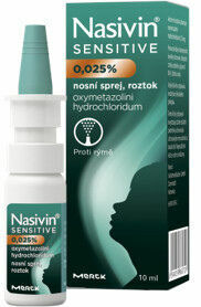 Nasivin Sensitive 0.025 % nosní sprej roztok 10ml porovnat ceny