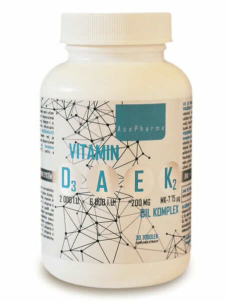 AcePharma Vitamin D3+A+E+K2 komplex 30 tobolek porovnat ceny