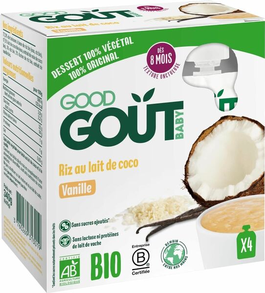 Good Gout BIO Rýžový dezert s kokosovým nápojem a vanilkou 4x85g porovnat ceny