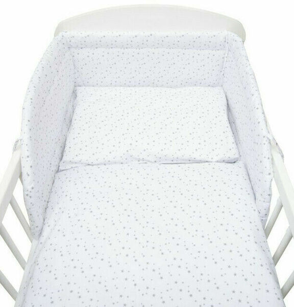 3-dílné ložní povlečení New Baby 90/120 cm bílé šedé hvězdičky porovnat ceny