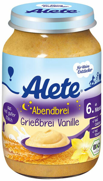 Alete BIO Příkrm kaše večerní krupicová vanilková 6m+ 190 g porovnat ceny