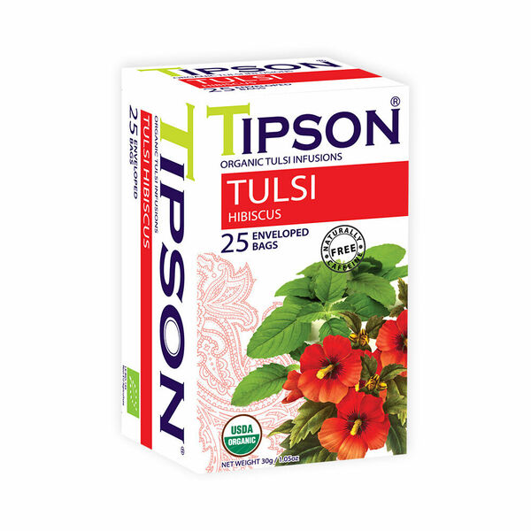 TIPSON Tulsi hibiscus bylinný čaj 25 sáčků BIO porovnat ceny