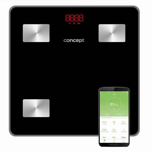 PERFECT HEALTH VO4001 Osobní váha diagnostická 180 kg, černá porovnat ceny