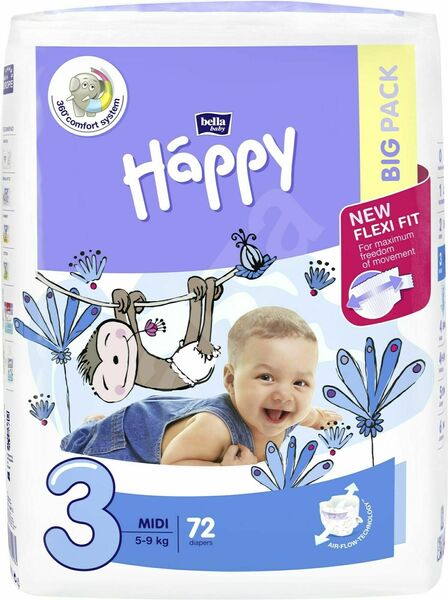 Bella Happy  Bella Baby Happy Midi Big Pack 5-9kg 72ks porovnat ceny