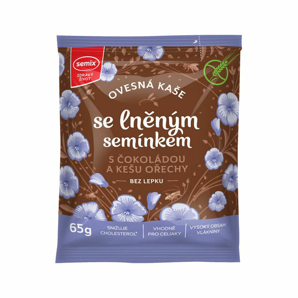SEMIX Ovesná kaše s čokoládou, kešu ořechy a lněným semínkem 65 g porovnat ceny