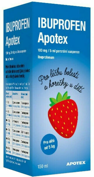 Apo-Ibuprofen  Ibuprofen Apotex 100mg/5ml perorální suspenze 150ml porovnat ceny