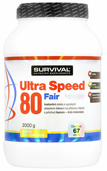 Survival Nutrition Ultra Speed 80 Fair Power banán-bílá čokoláda 2000g porovnat ceny
