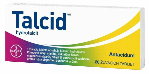 Talcid 500mg žvýkací tablety 20ks porovnat ceny