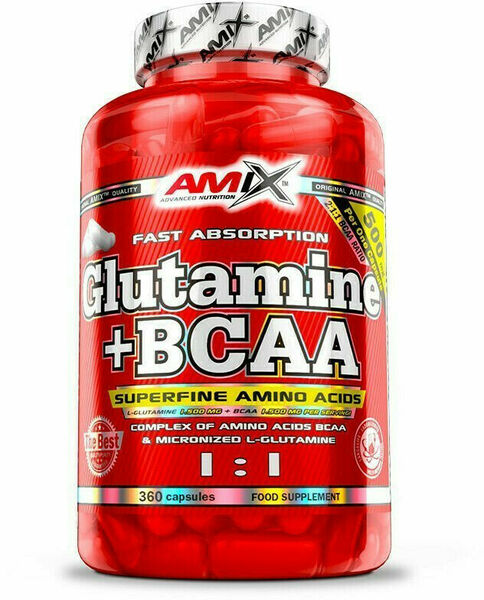 AMIX L-Glutamine + BCAA, 360 kapslí porovnat ceny