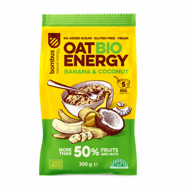BOMBUS Oat energy banana & coconut ovesná kaše 300 g BIO porovnat ceny