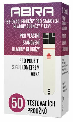 ABRA testovací proužky na stanovení hladiny glukózy v krvi 50ks porovnat ceny