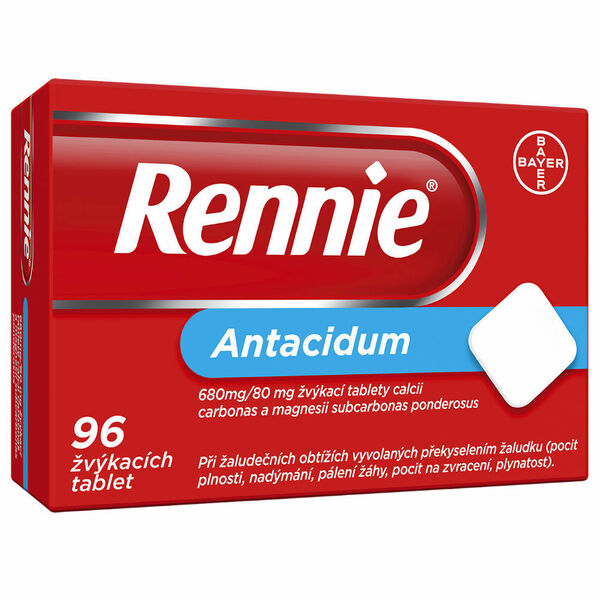 Rennie Antacidum 96 žvýkacích tablet porovnat ceny