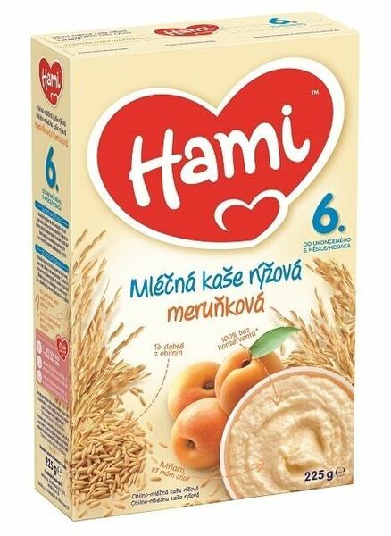 Hami mléčná kaše rýžová meruňková od 6. uk. měsíce 225g porovnat ceny