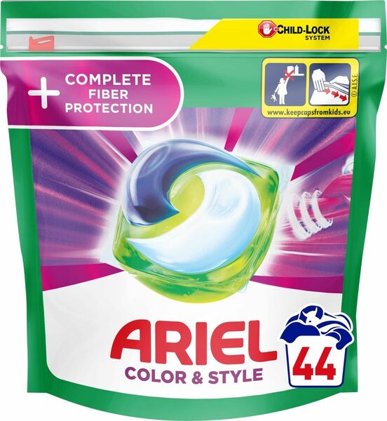 Ariel gelové kapsle All in 1 Color Complete Fiber Protection 44ks porovnat ceny