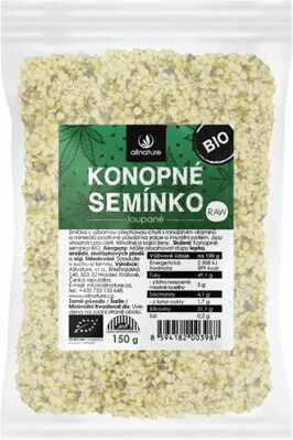 Allnature Konopné semínko loupané BIO/RAW 150g porovnat ceny