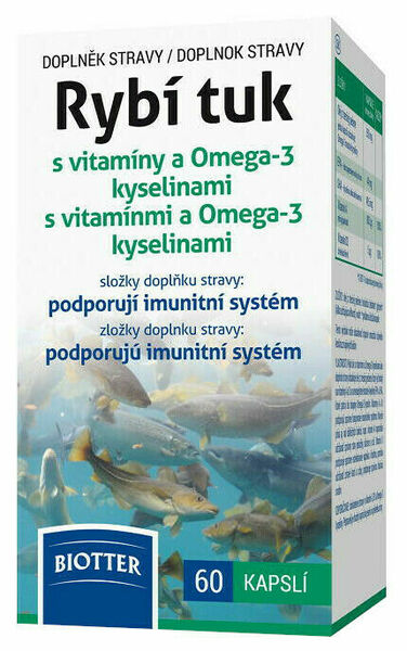 Biotter  Rybí tuk s vitamíny a Omega-3 kyselinami 60 kapslí porovnat ceny