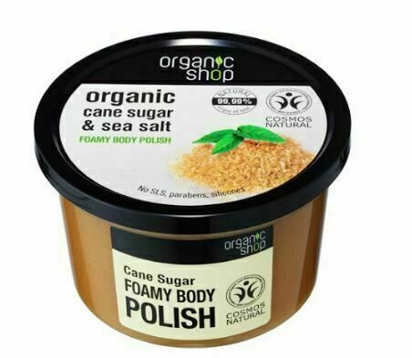 Organic Shop Pěnový tělový peeling Třtinový cukr 250ml porovnat ceny