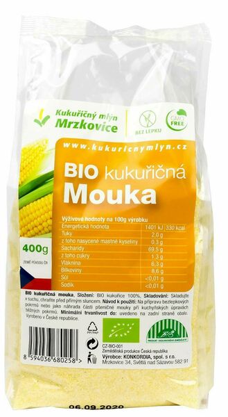 Kukuřičný mlýn Mrzkovice Kukuřičná mouka BIO 400g porovnat ceny