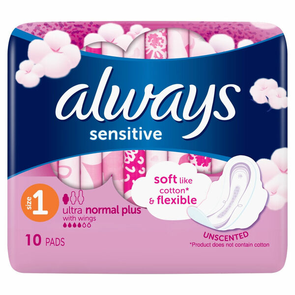 ALWAYS Ultra Sensitiv Norma vel.1 Hygienické vložky s křidélky 10 ks porovnat ceny