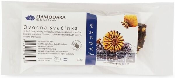 Damodara Ovocná svačinka maková 60g porovnat ceny