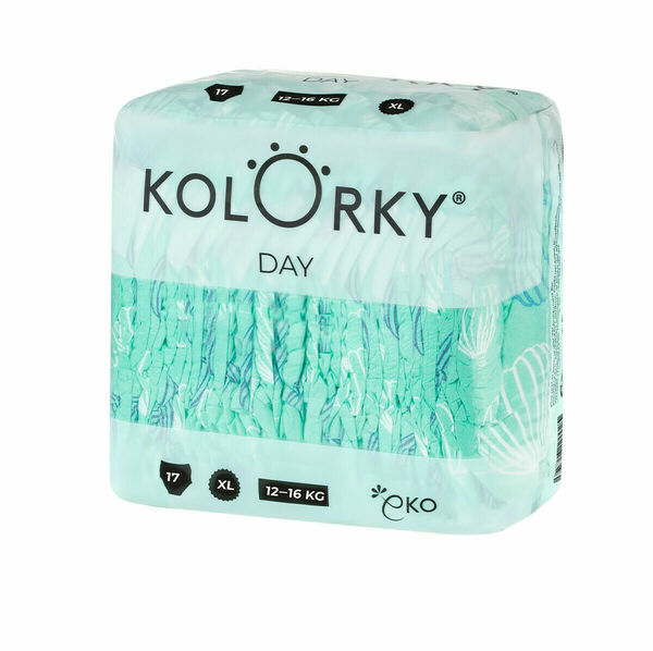 Kolorky DAY - balóny - XL (12-16 kg) jednorázové eko plenky 17ks porovnat ceny