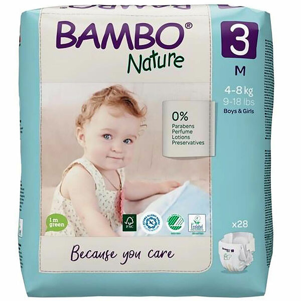BAMBO Nature 3 Dětské plenkové kalhotky 4-8 kg 28 ks porovnat ceny