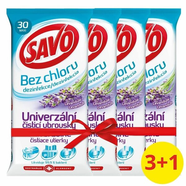 Savo Levandule univerzální čisticí ubrousky bez chloru 4x30ks porovnat ceny