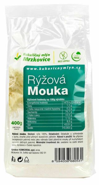 Kukuřičný mlýn Mrzkovice Rýžová mouka 400g porovnat ceny