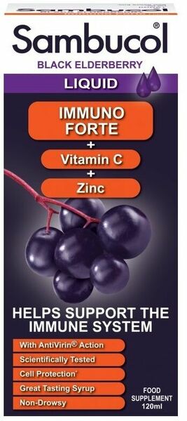 Sambucol Immuno Forte Sirup + vitamin C + zinek 120ml porovnat ceny