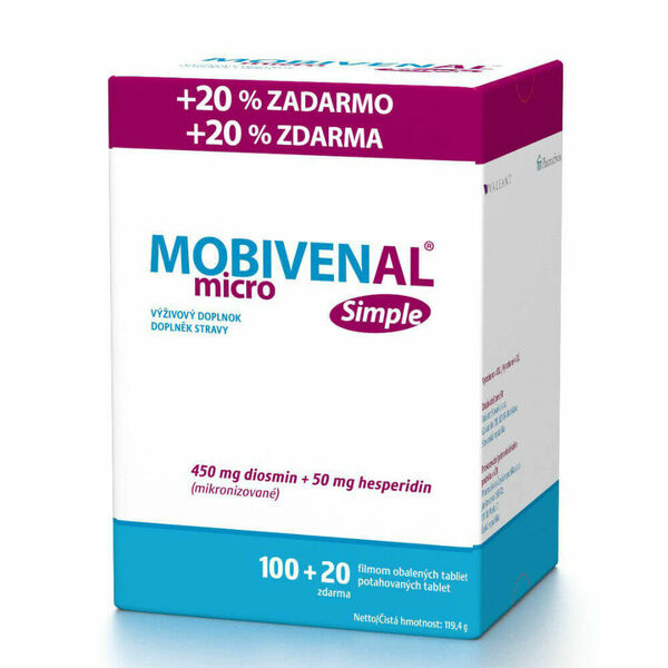 MOBIVENAL micro Simple 100+20 tablet ZDARMA porovnat ceny
