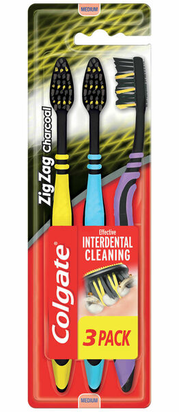 Colgate Zubní kartáček Zig Zag Charcoal 3ks porovnat ceny