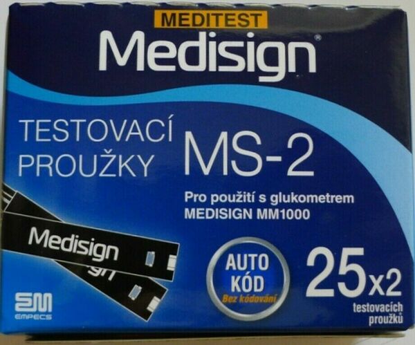 Proužky Testovací Meditest Medisign MS-2 50ks porovnat ceny