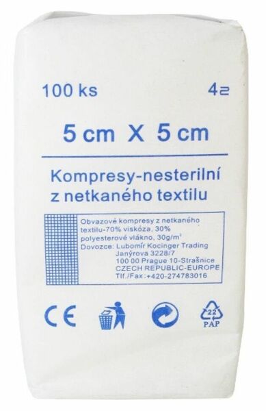 Kompres net.text. nesteril. 5x5/100ks 4 vrstvy ZSZ porovnat ceny