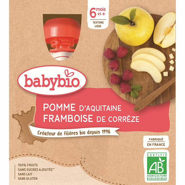 BABYBIO Jablko malina 4x90 g porovnat ceny
